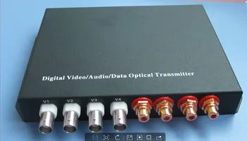 

Multifunction Digital 4 Channel Video/Audio/Data Optical Media Converter Transmitter Receiver 1Pair -FC Singlemode 20Km