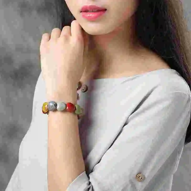 

Handmade Beads Viviparidae Round Ceramic stone Sale Heart Shaped Bohemia Elastic Ceramics High Quality Bracelet Bone Unique