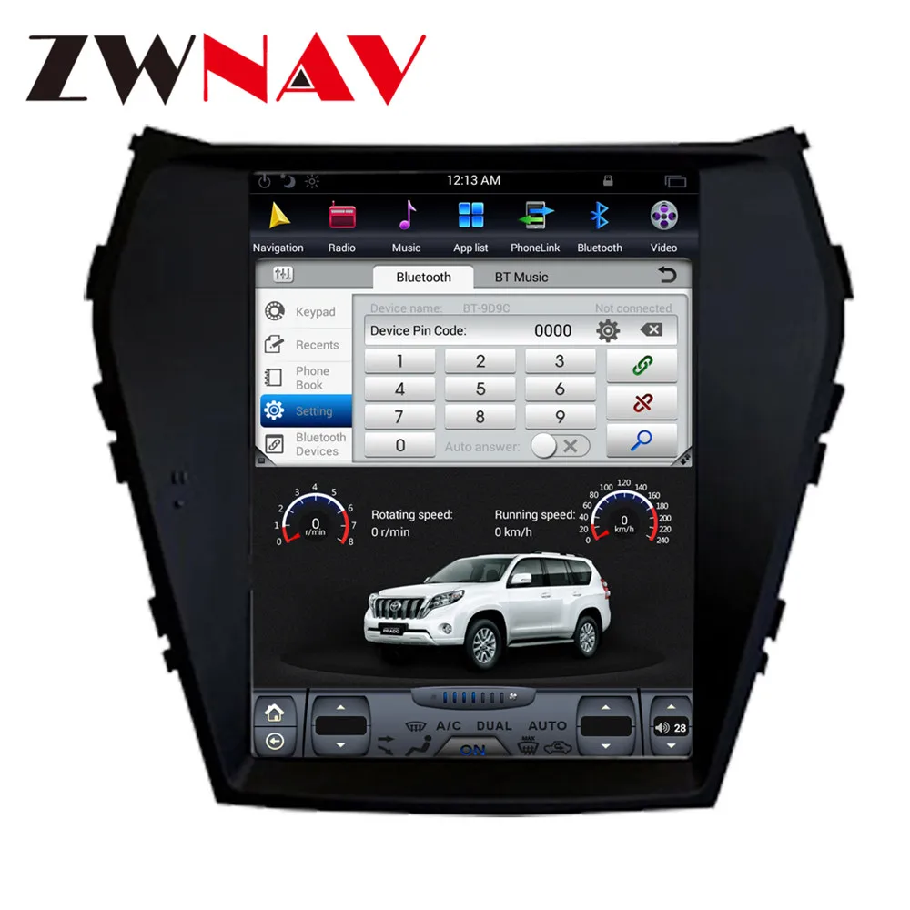 

ZWNVA Tesla IPS Screen Android 7.1 Car No CD DVD Player Radio GPS Navigation For Hyundai IX45 2013 2014 2015 2016 2017 Headunit