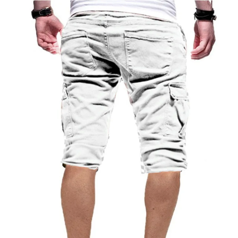 Мужские повседневные брюки с несколькими карманами сплошной цвет дышащий мужские брюки для лета NGD88