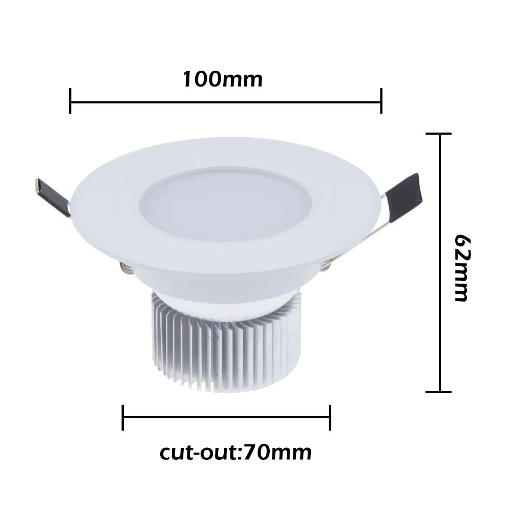 AC85-265V 9 Вт 12 Вт 21 Вт встраиваемый Диммируемый светодиодный белый светильник Точечный потолочный светильник светодиодный Домашний Светильник светильник