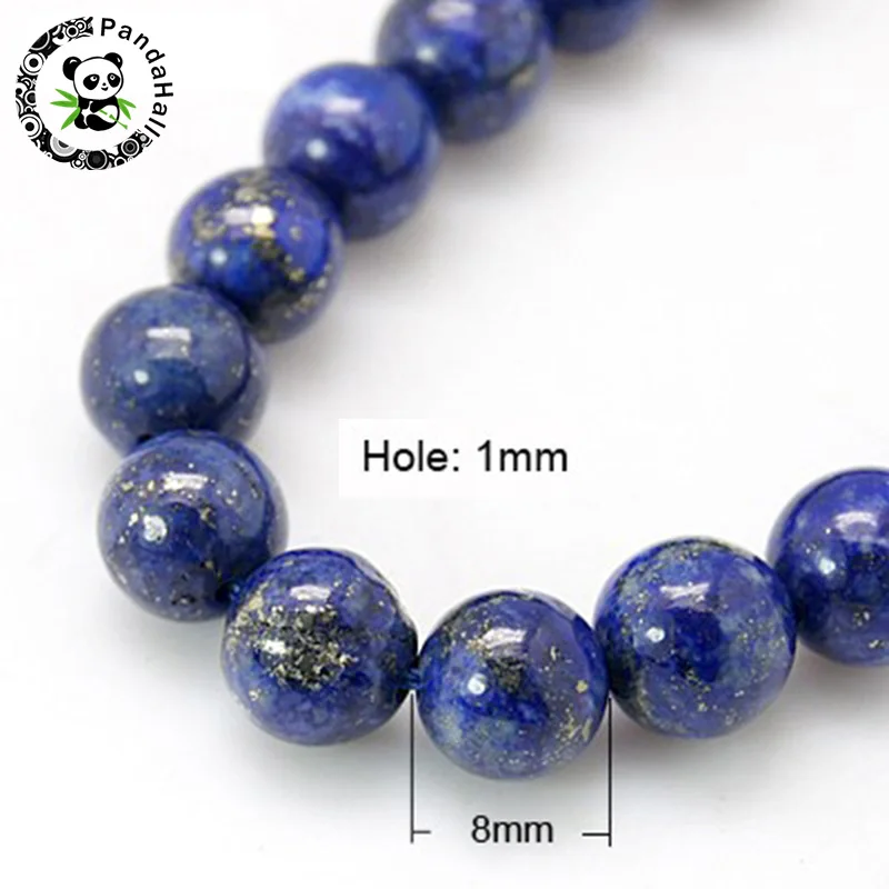 

8mm Blue Round Natural Lapis Lazuli Smooth Rondelle Loose Stone Beads For Bracelet Necklace Earring Ring Jewelry Making DIY