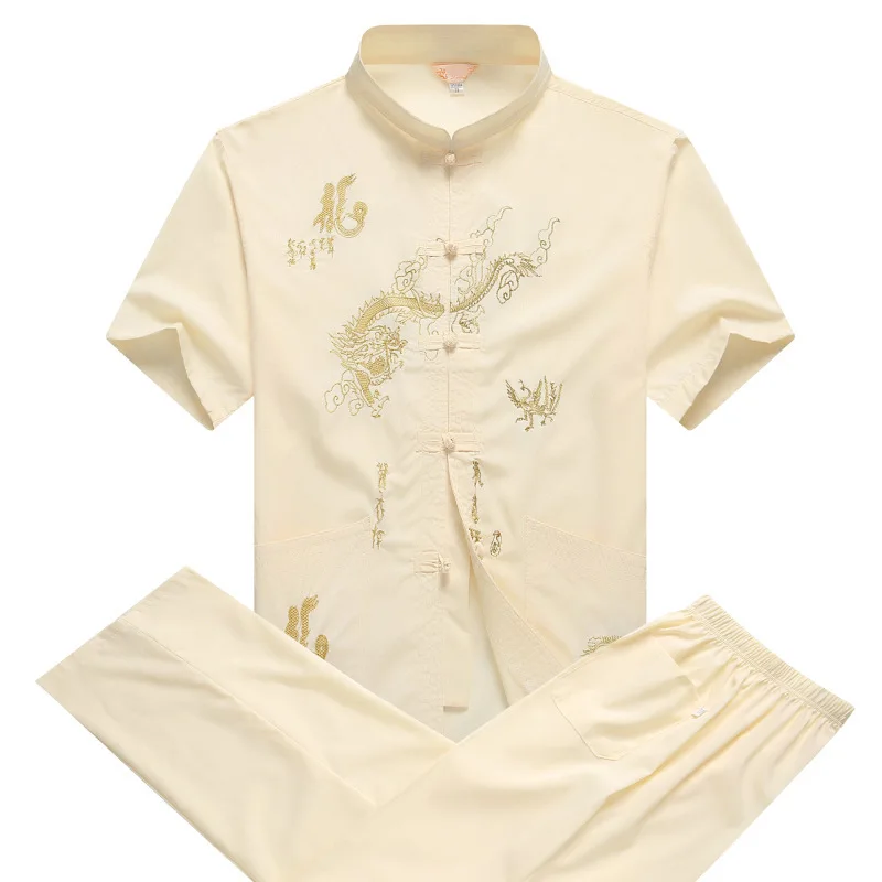 mens cotton linen kung fu shirt uniform black uniforms traditional chinese clothing for men cotton hanfu tai chi tops pants