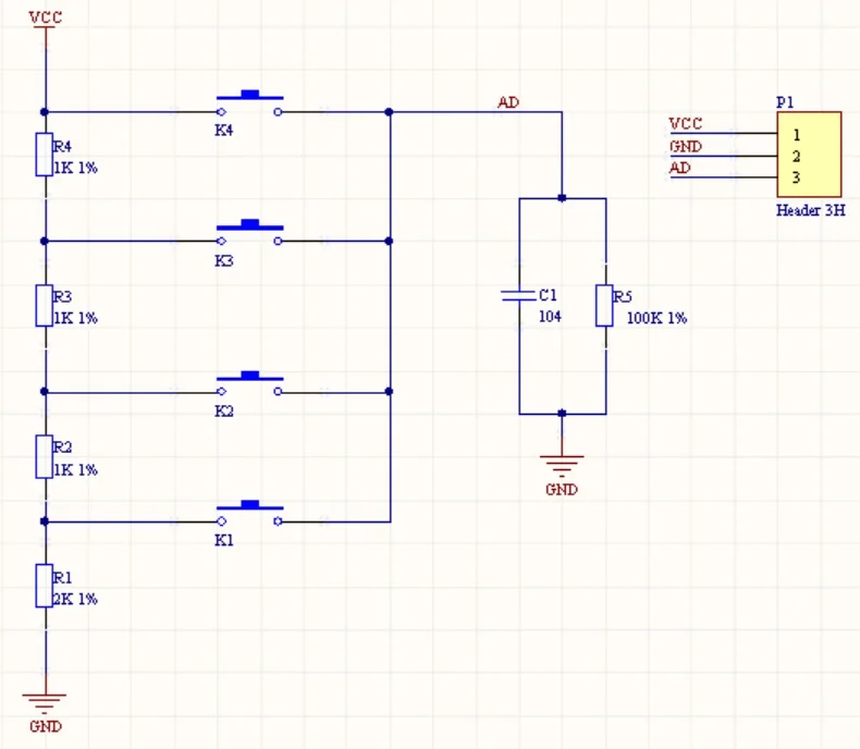 KC11C04 AD клавиатура имитирует четыре ключа модуль аналоговая кнопка для Arduino UNO MEGA2560 датчик Плата расширения