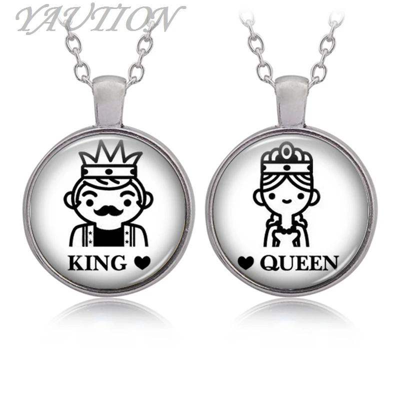Fashion king and queen time necklace Valentine's Day giftking and