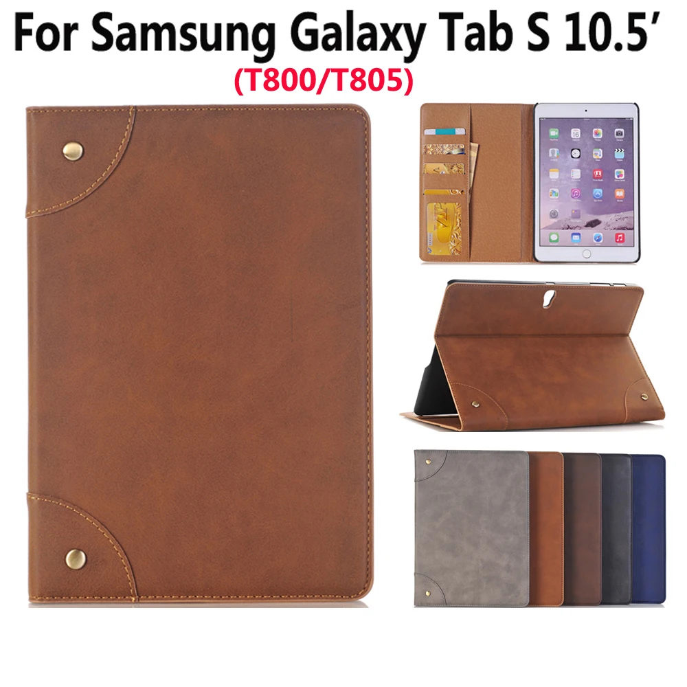 Кожаный чехол для Samsung Galaxy Tab S 10 5 T800 T805 Роскошный деловой Тонкий Смарт-Спящий с