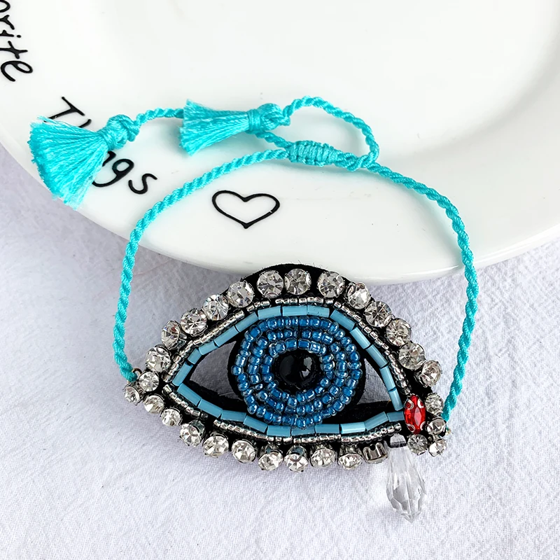 Регулируемый Злой Глаз сердце браслет MIYUKI Pulseras Mujer Винтаж ручной работы