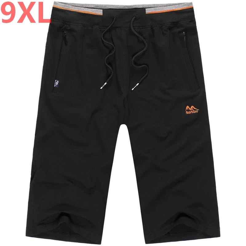 Новинка, большие размеры, 8XL, 7XL, 6XL, 5XL, 4XL, новые летние повседневные шорты, мужские хлопковые модные стильные мужские шорты-бермуды, пляжные черные шорты