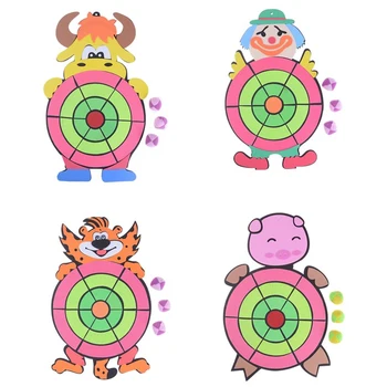 

1set Outdoor Fun Toy Sports Children Sticky Ball Sandbag Throwing Target Plate Game Cartoon Animal Kindergarten Baby Indoor