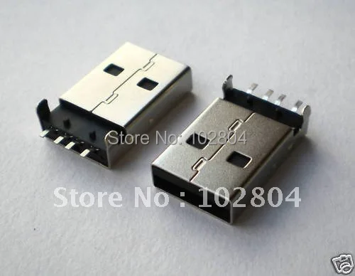 

200 Pcs Per Lot USB AM SMT 4 Pin Plug Male Connector , for PC Use