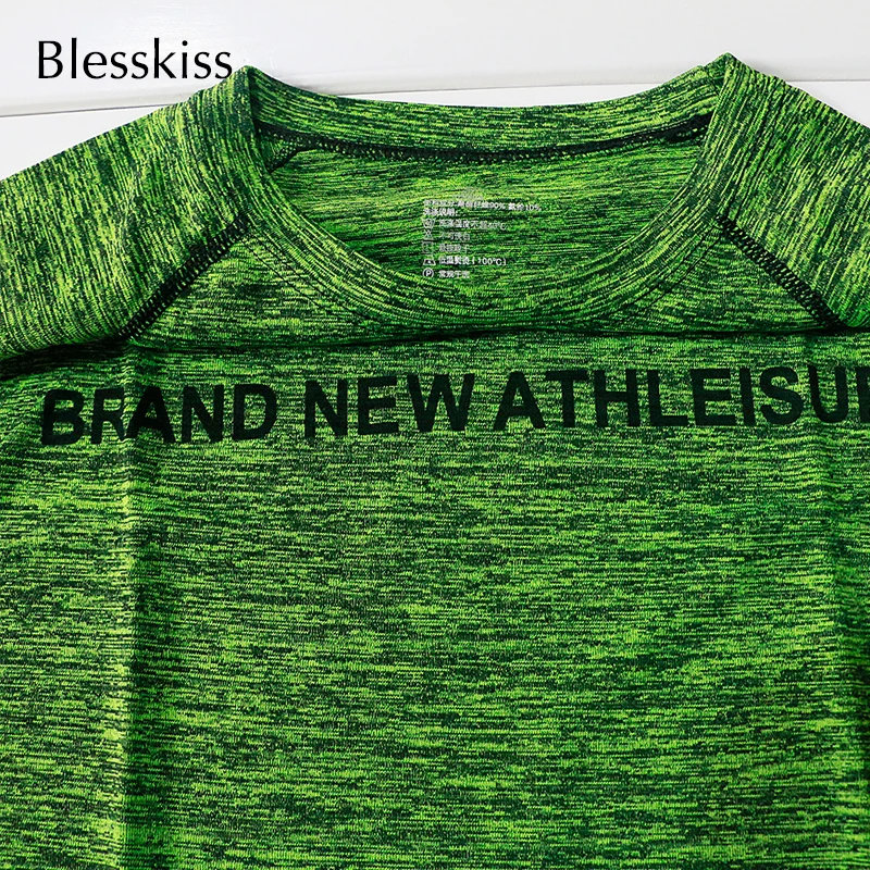 Yoga Top Sports T Shirt Yoga Shirt Sports Shirt BLESSKISS XXL Sport Shirt Women Yoga Top Fitness Cloth Short Sleeve Workout Tee T shirt For Ladies Neon Running Tshirt Plus Size
