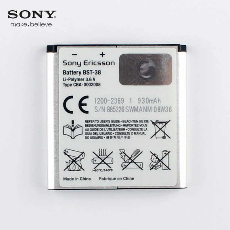 Оригинальный аккумулятор Sony BST 38 для Ericsson W980 Z770i C510 C902 C905 K770 930 мАч|battery for sony