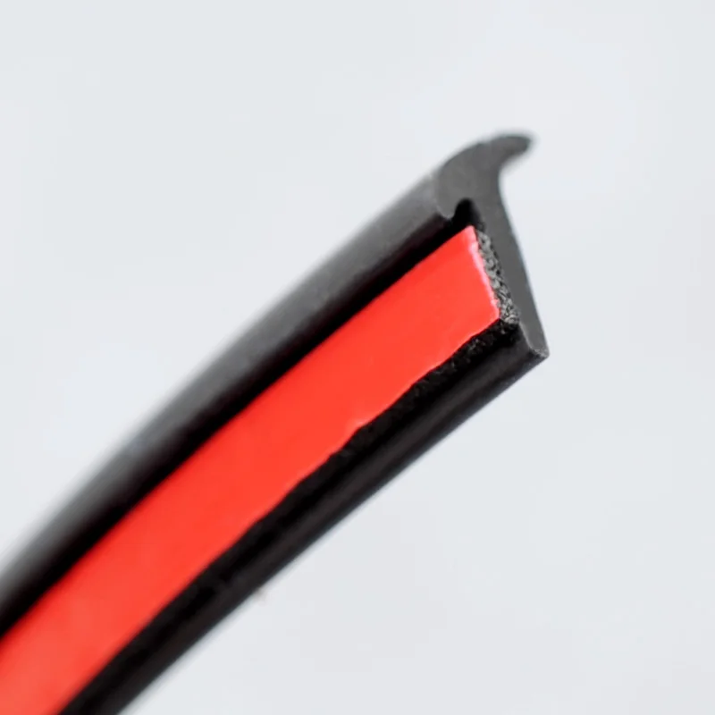 Универсальная автомобильная резиновая уплотнительная полоса скошенная Т-образная Автоматическая Уплотнительная резиновая уплотнительная полоска, обшивка края черного цвета для переднего бампера