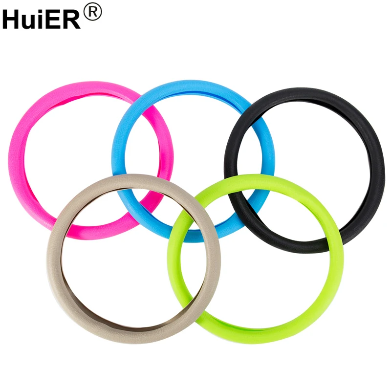 HuiER Auto Car Steering Wheel Cover Food Grade Silicone Anti-slip for 36-40CM/14.2-15.7 Inch Car Styling steering-wheel Cover HuiER Auto Car Steering Wheel Cover Food Grade Silicone Anti-slip for 36-40CM/14.2-15.7 Inch Car Styling steering-wheel Cover