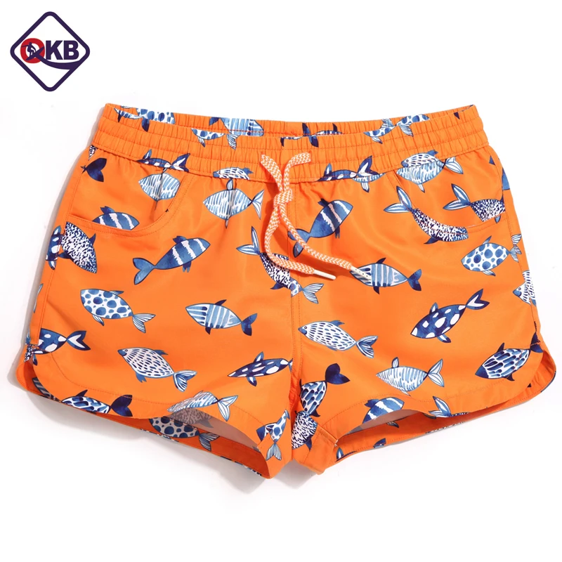 

QIKERBONG Lady Casual Shorts Women Beachwear Shorts Women Pineapple fruit print Shorts Quick Drying Fabric