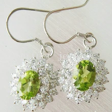 Серьги естественные и настоящее перидот 925 серебро 1.35ct* 2 шт. драгоценных камней в Изготовление ювелирных изделий#14100805