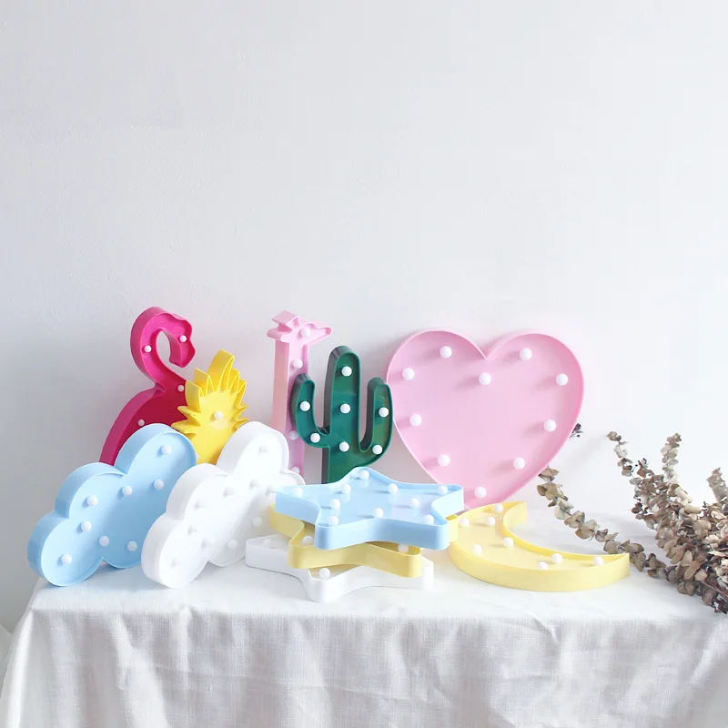 

3D LED Rabbit Swan Butterly Flamingo Design Lamp Wall Decoration Night Lighting Children Room Birthday Party Decorative Light