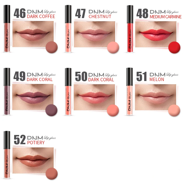 DNM сверкающий блеск для губ, помада, оттенок, увлажняющий блеск, макияж, жидкий блеск для губ, помада, макияж, 52 цвета, блестящая краска, брендовая косметика