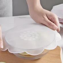 Силиконовая пищевая Крышка для хранения свежих продуктов многофункциональная Бытовая кухонная холодильник растягивающаяся герметичная чаша 2 шт крышка