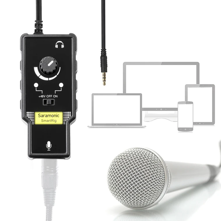 

Saramonic Smartrig XLR Microphone Preamplifier Audio Adapter with Phantom Power for Iphone7 6 5 ipad ipod itouch IOS Devices