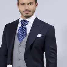 Высокое качество синий две кнопки и жениха платья свадеб Лучший Мужчина для костюм для свадьбы(куртка+ штаны+ жилет