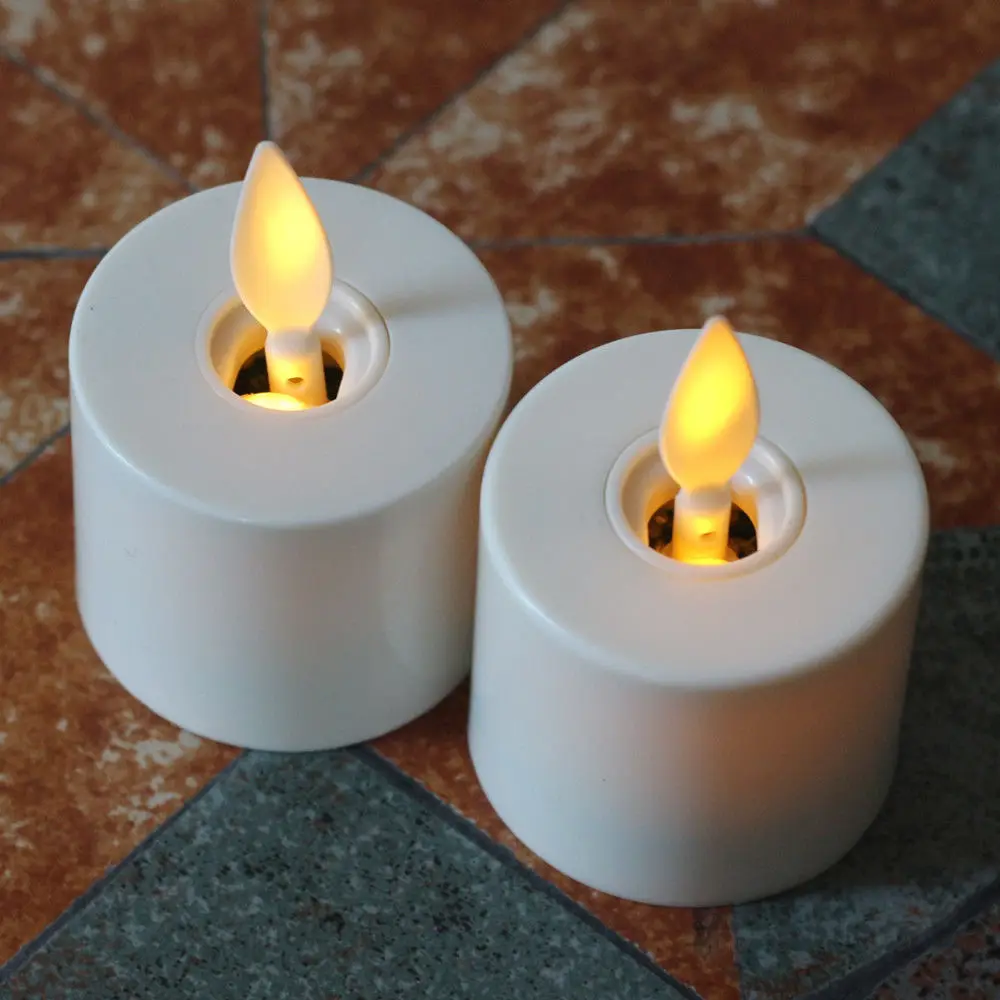 2Pcs Luminara LED Tealights With Remote and Timer 1.4*2 inch Ivory for