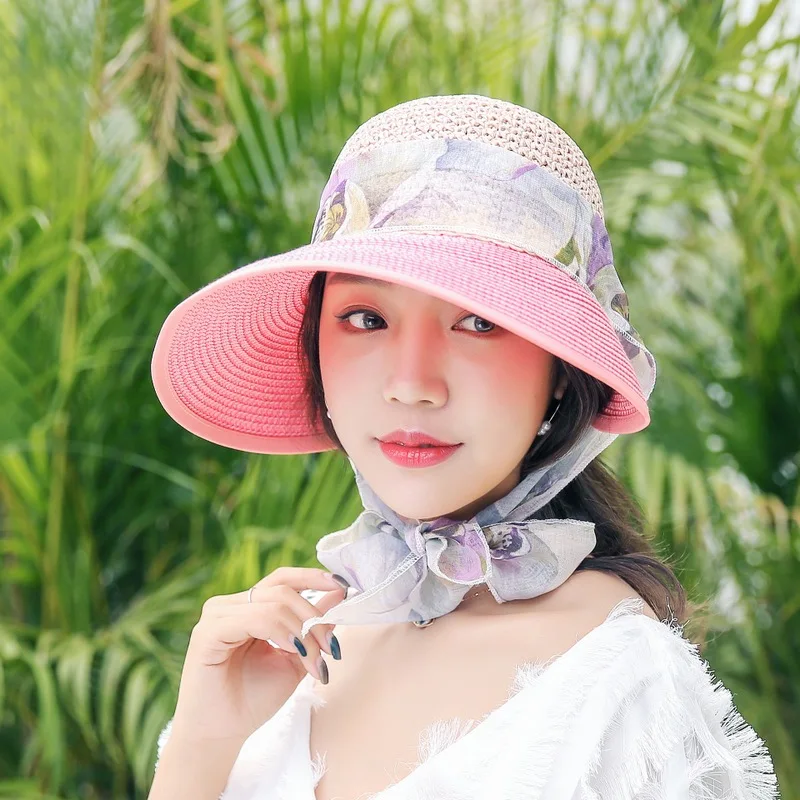 جديد الصيف طوي ظلة كاب افيت القش في الهواء الطلق الشمس شاطىء البحر حافة واقية من الشمس شاطئ كاب الإناث جديد الصيف طوي ظلة كاب افيت القش في الهواء الطلق الشمس شاطىء البحر حافة واقية من الشمس شاطئ كاب الإناث