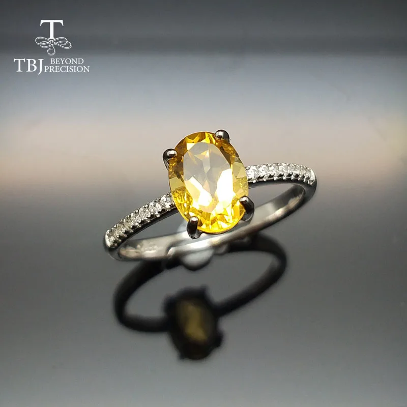 TBJ,Simple Elegant Classic Small ring with natural citrine ov6*8mm in 925 sterling silver gemstone ring for women girl as a gift TBJ,Simple Elegant Classic Small ring with natural citrine ov6*8mm in 925 sterling silver gemstone ring for women girl as a gift