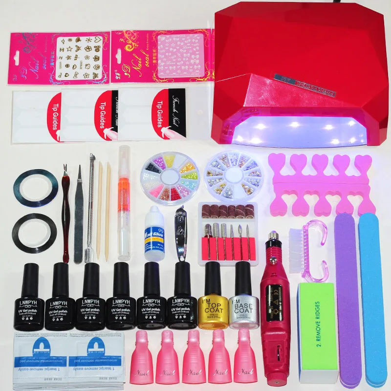 Nail set UV LED Nail Lamp Manicure Set 6 Color UV Gel Polish Manicure