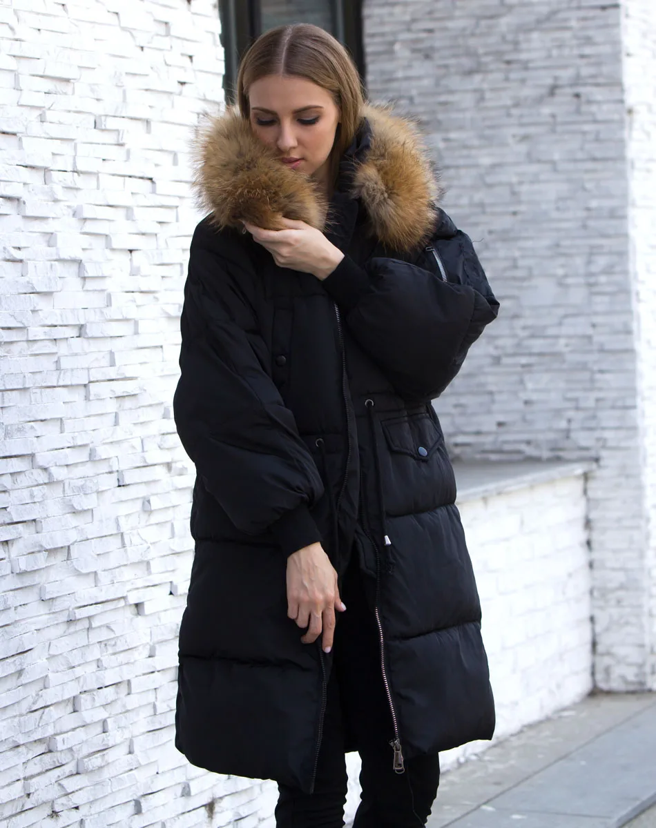 Женские пальто и куртки с большим воротником из натурального меха енота, Зимняя женская куртка с капюшоном, теплые плотные парки для женщин, верхняя одежда размера плюс