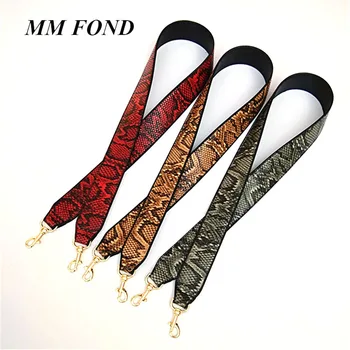 

MM FOND phython design lady long adjustable bag strap good quality many stylish for choice fashion cross body bag belts