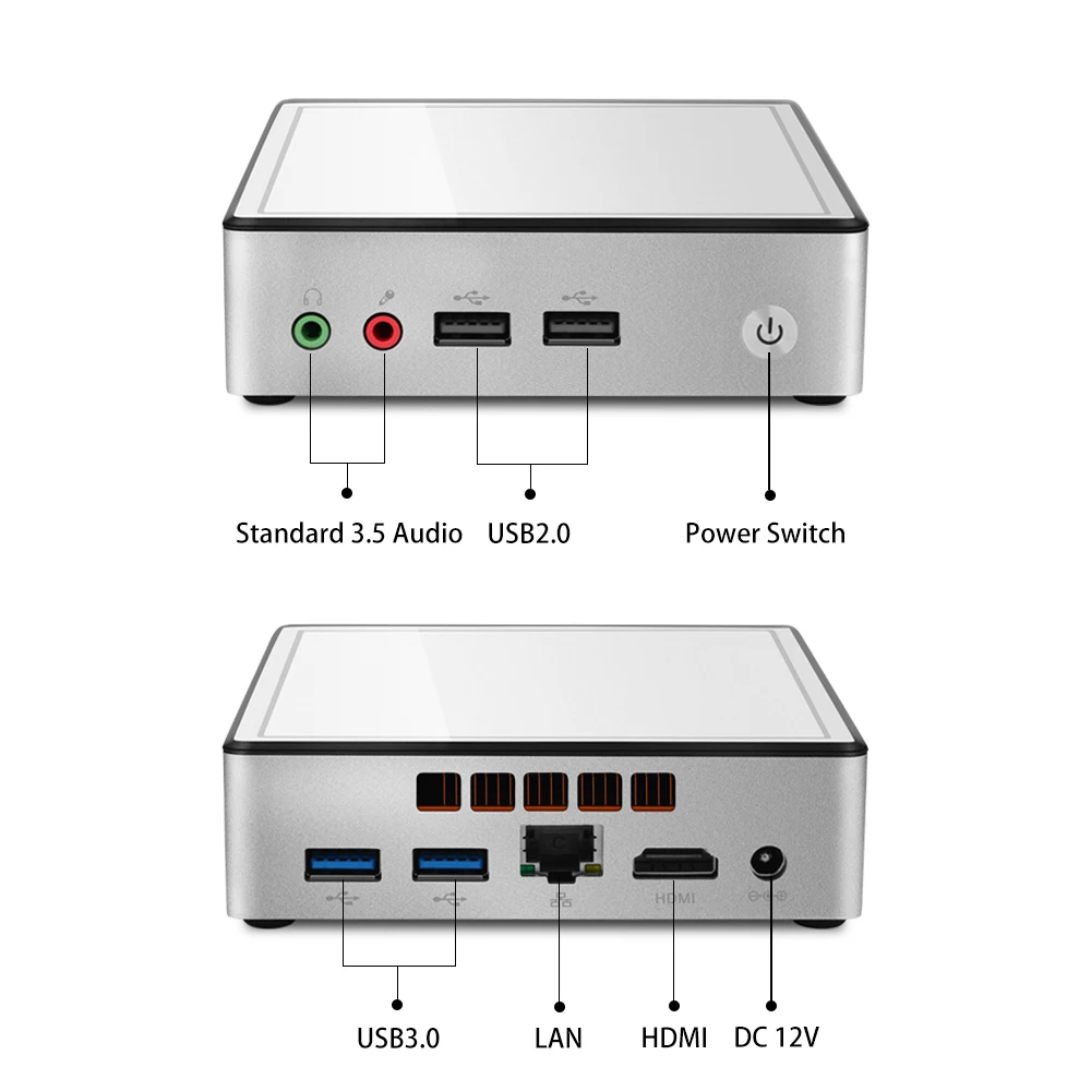 Mini PC Intel Core i3-4010Y i5-4200Y i7-4610Y Windows 10 Compact Mini Desktop Computer 300M WiFi 1000M LAN HDMI TV Box