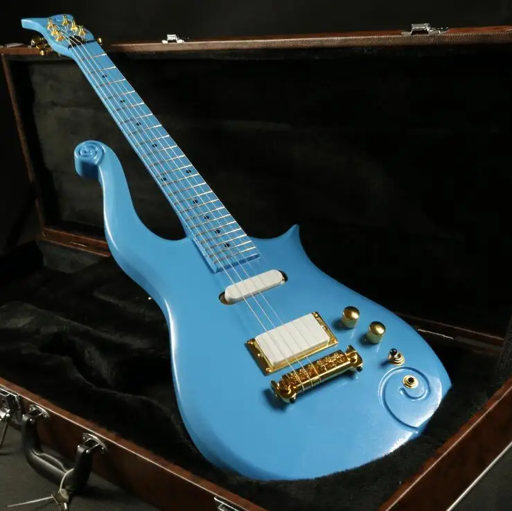 

Prince Electric Guitar CNC Made Gold Hardware Wilkinson Tuner Good Job Free Shipping Top Quality Blue Color
