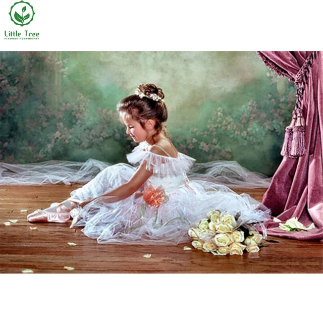 Diy Diamond Painting Human Character Little Ballerina Room Decor Diy Diamond Painting Human Character Little Ballerina Room Decor Wall Sticker Canvas Oil Crystal Handicraft