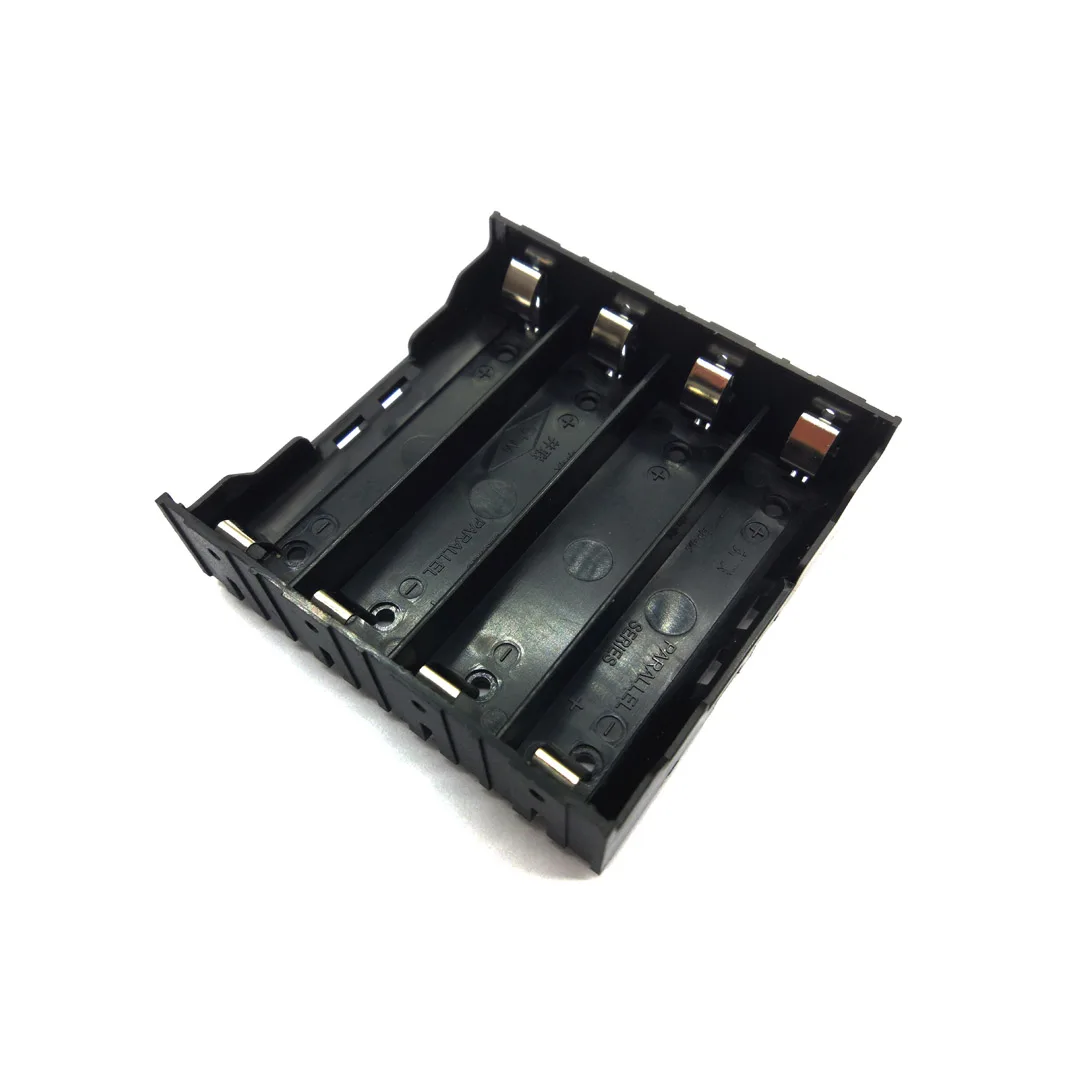 

High Quality 18650 Battery Box Holder Batteries Case for 4pcs 18650 in Parallel 3.7V Pole Black for soldering