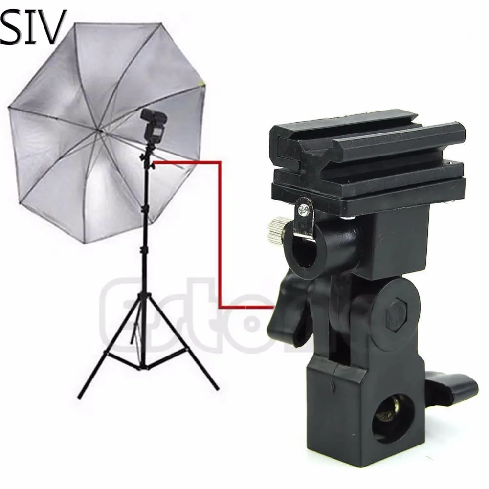 

SIV 1 PC SIV Photo Flash Adapter Hot Shoe Swivel Mount Light Stand Bracket B Umbrella Holder Photo Studio Accessories