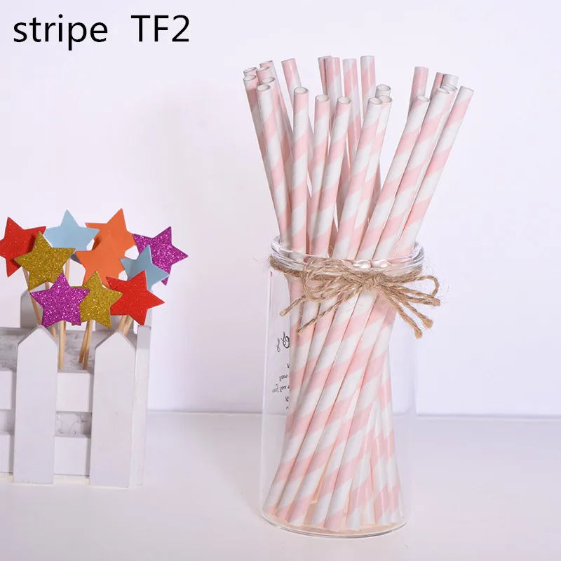 25 шт. креативные топперы для торта Фламинго бумажная соломинка для питья для детского душа мальчишник вечерние украшения для вечеринки сделанные своими руками - Цвет: strip TF2