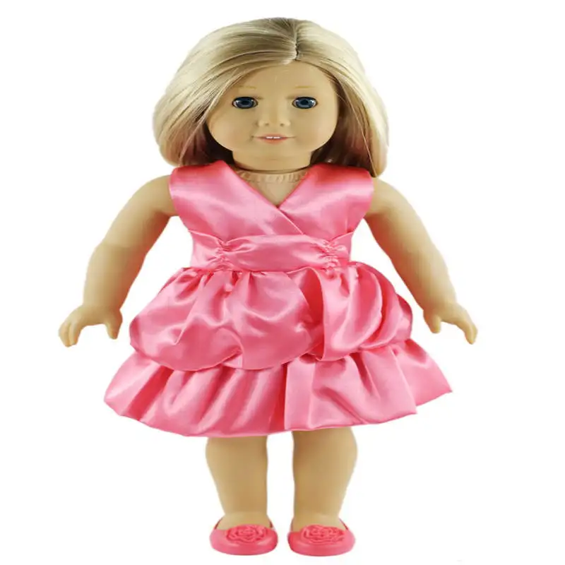 

Luckdoll pink sleeveless pettiskirt for 18-inch American dolls, children's best holiday gifts