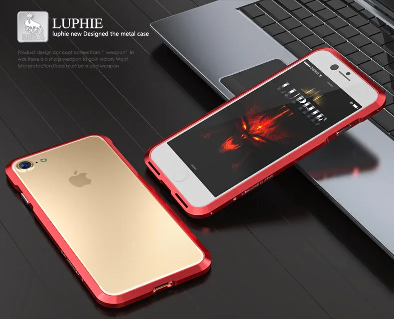 Luphie ультра тонкий авиационный алюминиевый бампер для iPhone 7 8 CNC призматическая форма рамка металлическая кнопка Крышка для iPhone7 plus бампер