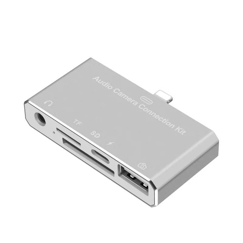 

For iPhone 6 6S 7 7S Plus 8 8S Plus iPad Mini iPod Audio Camera Connection Kit OTG SD TF Card Reader Audio Adapter With Charging