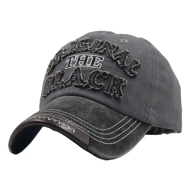 قبعة الجولف القطن القبعات الأصلي أسود سائق الشاحنة العلامة التجارية Snapback قبعات الذكور خمر التطريز Casquette العظام أسود أبي قبعة fishingCaps