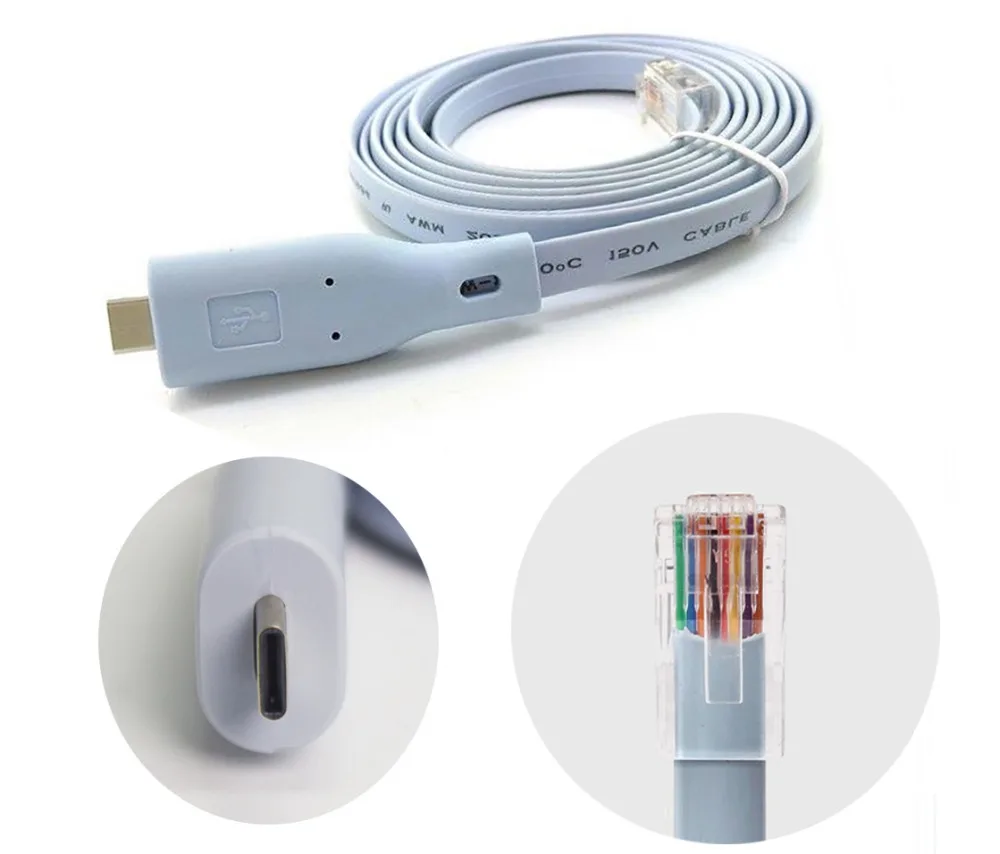 USB 2.0 Type C To RJ45 Cisco Console Cable USB-C-RJ45 Cable Extension Cable
