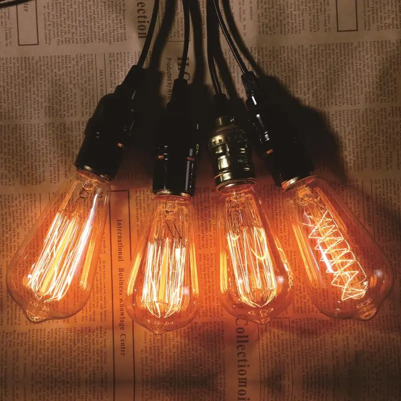 

Retro Lamps E27 220V 240V LED Filament Light ST64 ST58 Glass Ball Bombillas LED Bulb Edison Candle Light 40W