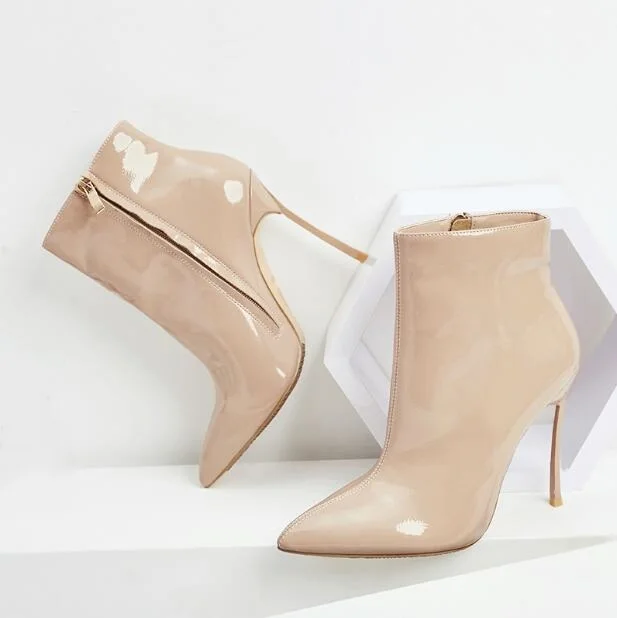beige pointed toe boots