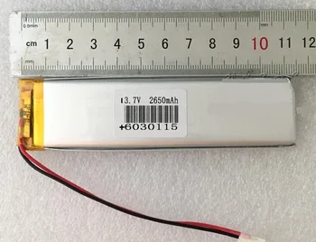 

Free shipping 1pcs 3.7V 6030115 2650mAh polymer lithium battery li-ion rechargeable battery