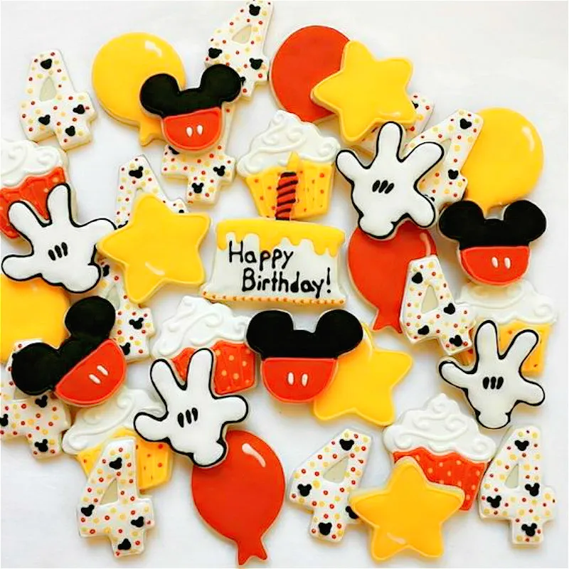 Mouse Cookie Cutter 4 Shapes Ears Side Face Palm and Candy Biscuit Pastry Mold Tools Stainless Steel For Kids