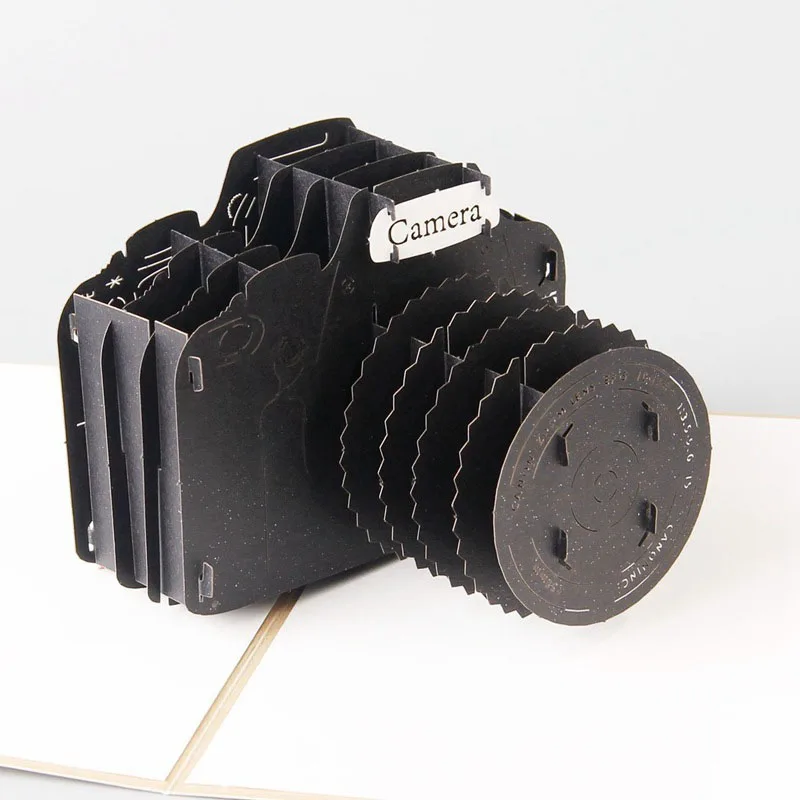  3D Laser Cut Handmade Carving Black Camera Paper Invitation Greeting Cards PostCard Children Creati - 32792600580