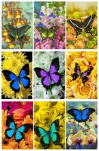 5d Diy Diamond Painting Flowers Butterfly Cross Stitch Diamond Embroidery Diamond Mosaic Paintings Home Decor Christmas Gift dazzle butterfly prints diamond paintings