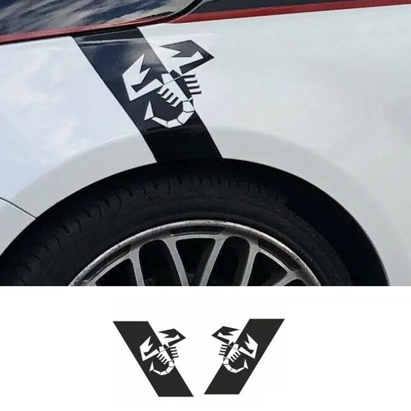 2 Pezzi Per Fiat 500 595 695 Abarth Scorpion Wing Fender Decalcomanie/Adesivi