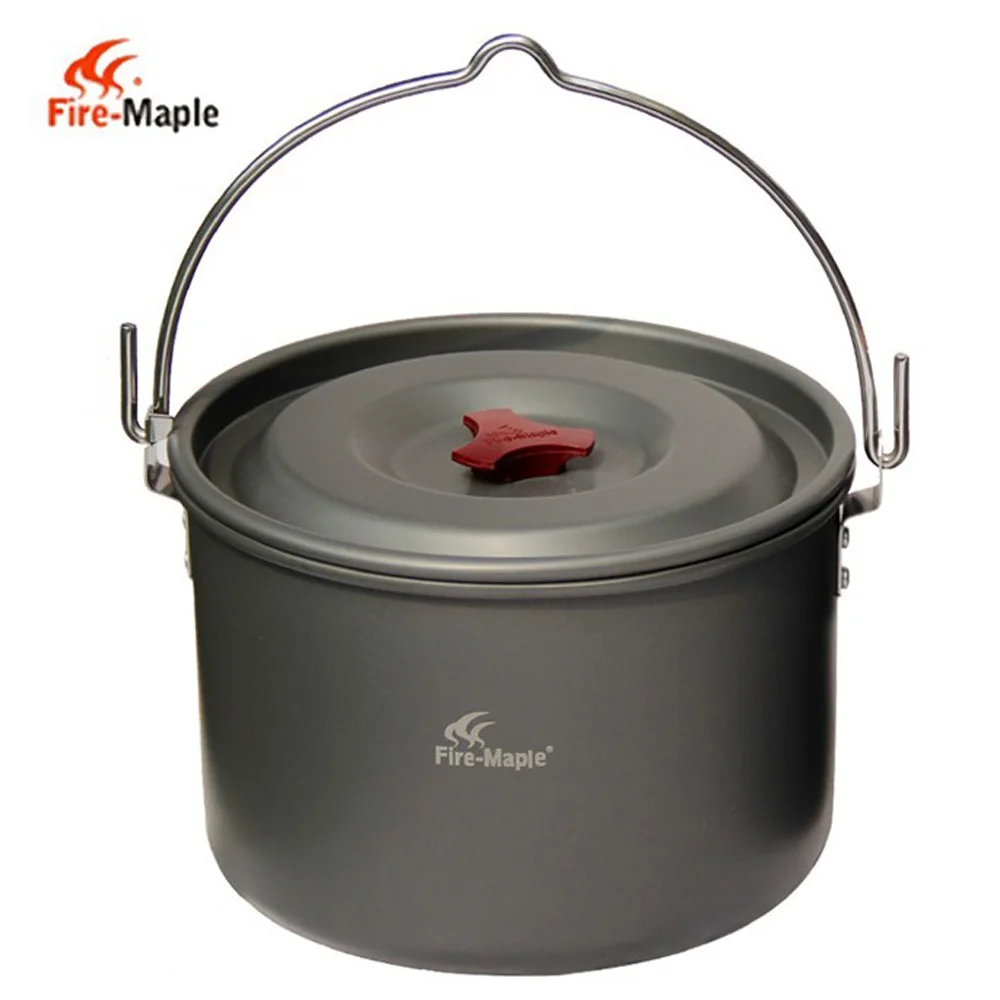 

5L Outdoor Camping Aluminum Pot Hanging Pot for 4-5 People Cookware for Cooking Camping Hiking Backpacking Picnic Bonfire Party